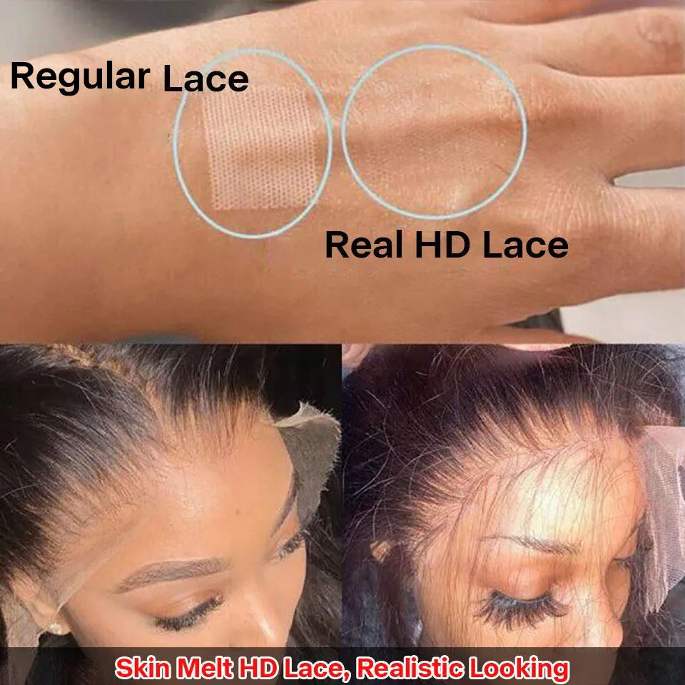 Bone Straight 100% Human Hair 13x6 360 lace Frontal 30 32 36Inch Wig