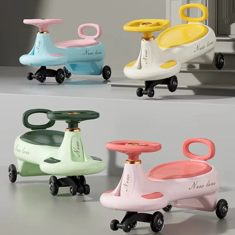 Kids Wiggle Car Ride On Toy with Music & Lights
