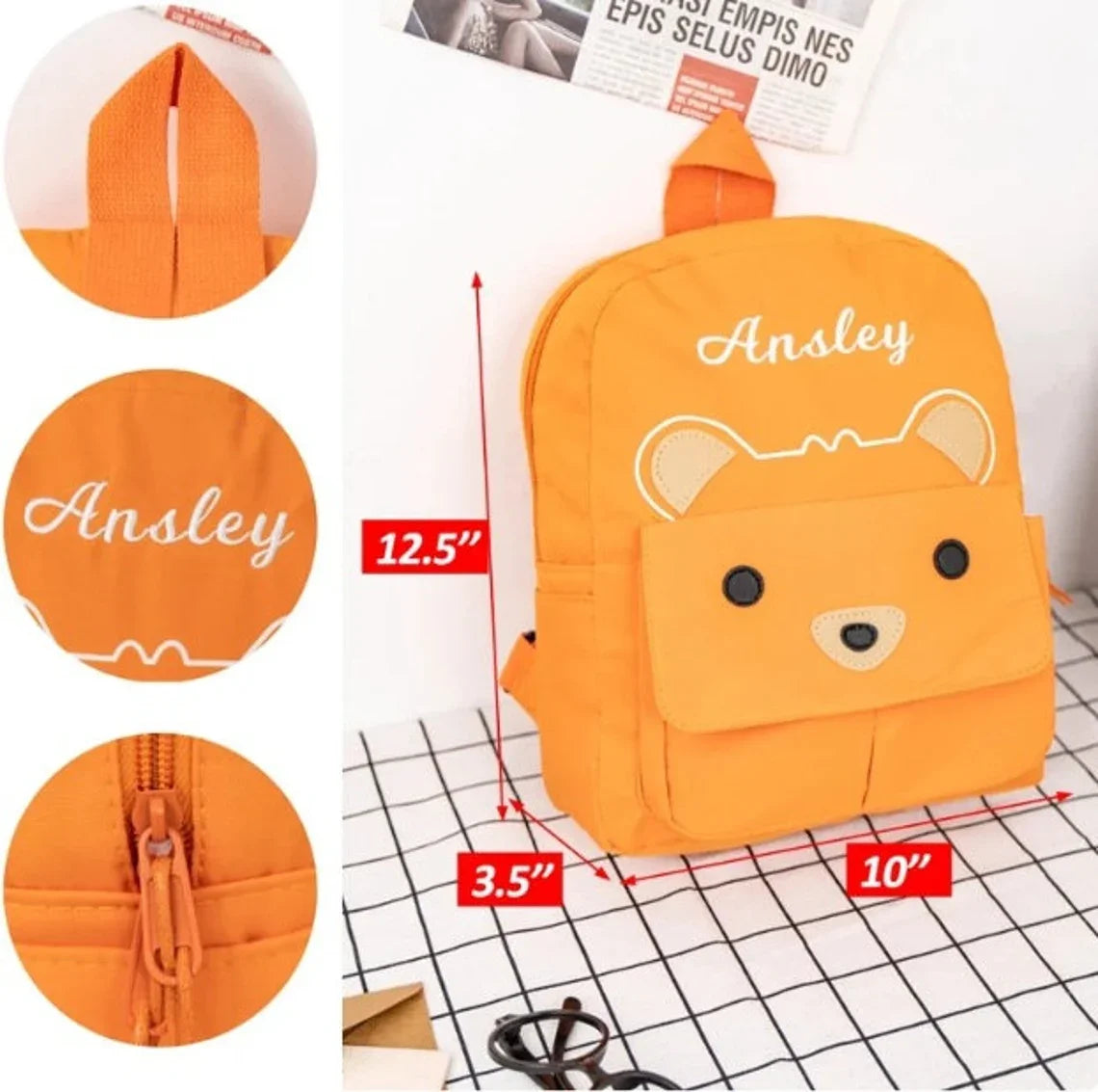 Embroidered Personalized Children's Backpack