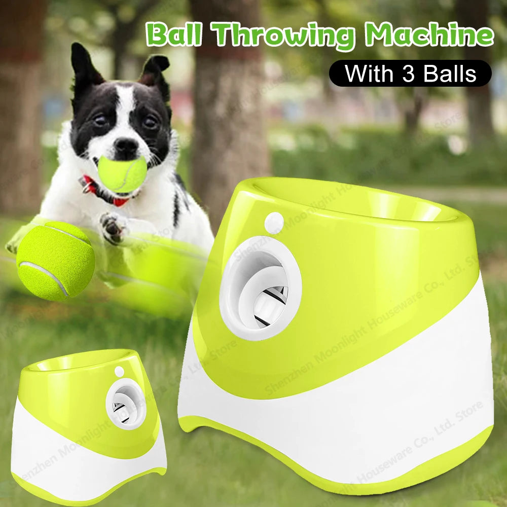 Pet Prime Automatic Dog Ball Launcher with 3 Tennis Balls
