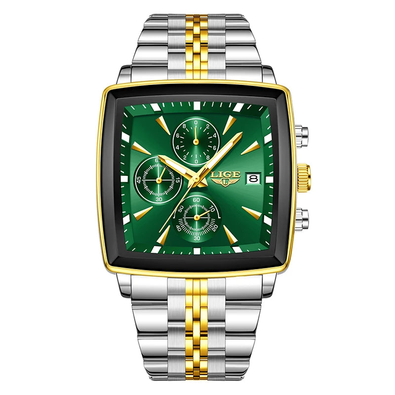 Square Chronograph Quartz Wristwatch Waterproof