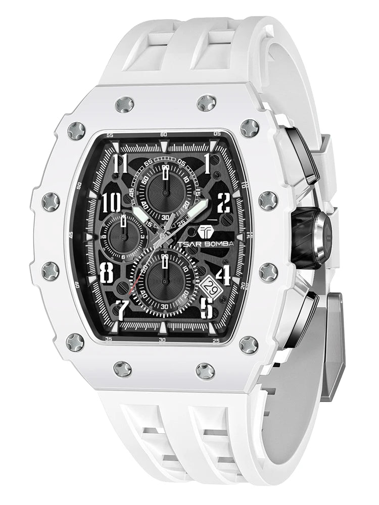 Waterproof Quartz Chronograph Rectangle Wristwatch