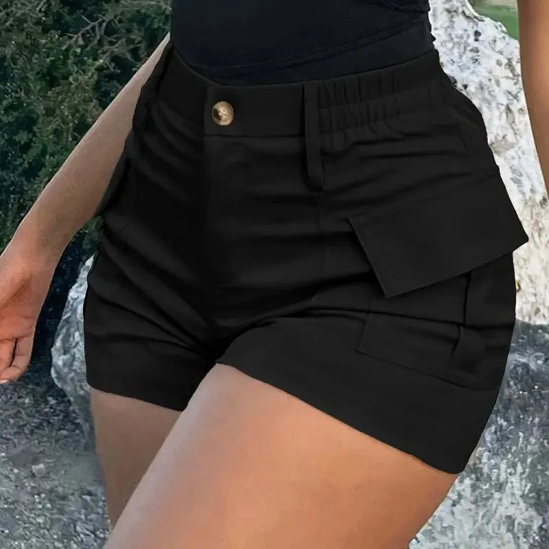 Fashion Casual Slim High Waist Pocket Cargo Shorts