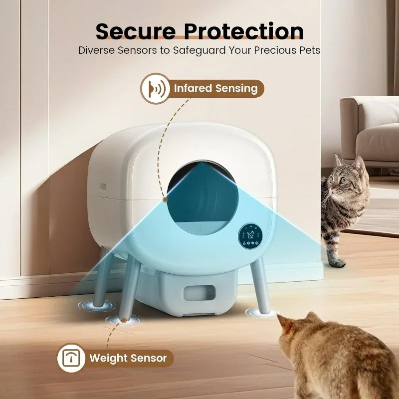 Extra Large Automatic Litter Box Self Cleaning Odor-Free