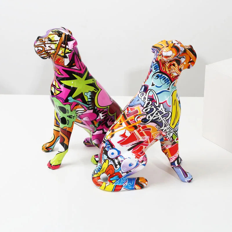 Creative Painted Art Water Boxer Dog Decorations