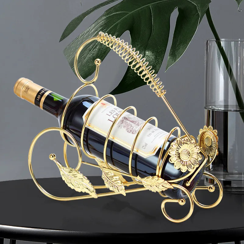 Light Luxury Style Golden Wine Cabinet Decoration