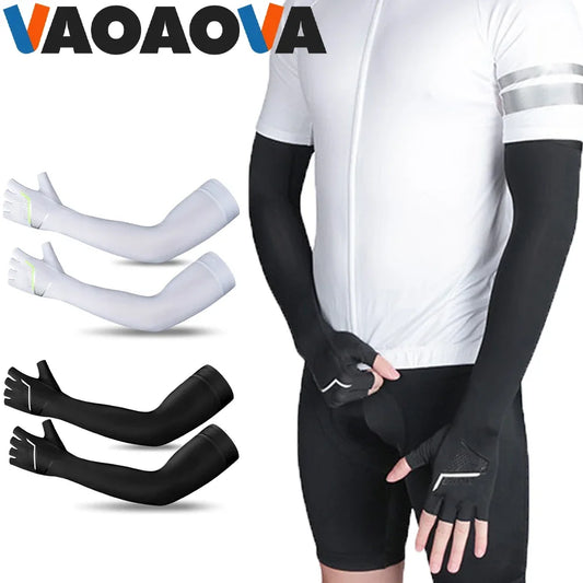 1Pair UV Sun Protection Arm Cover Cooling Sleeves