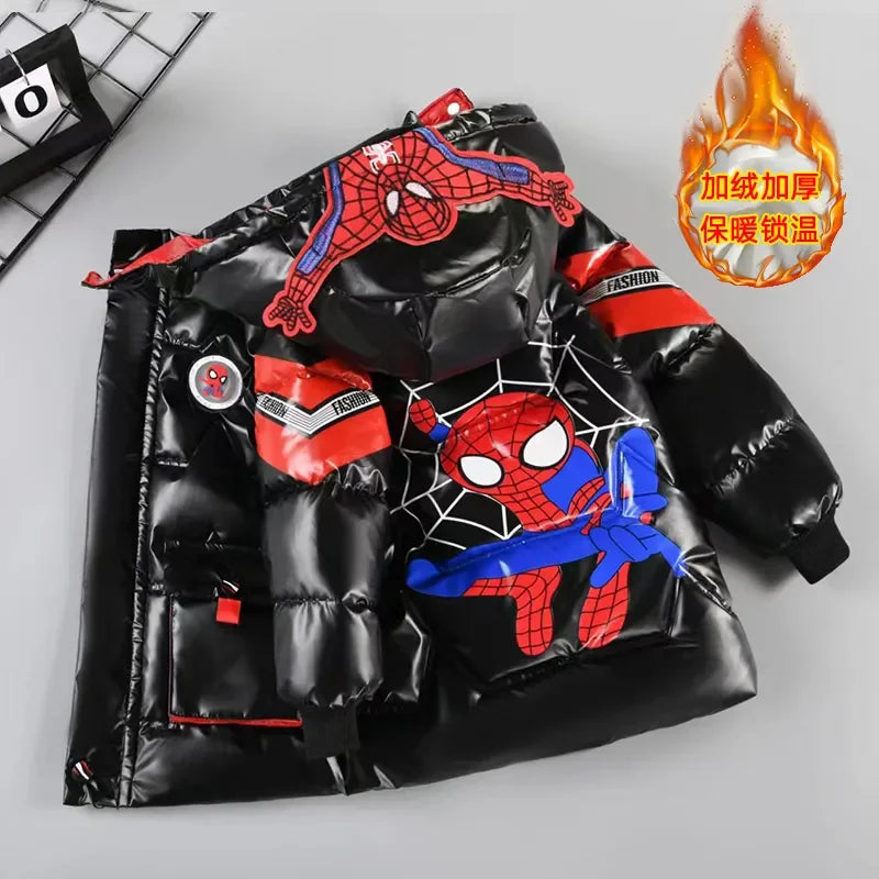 Spiderman Thicken Cotton-Padded Hooded Parka