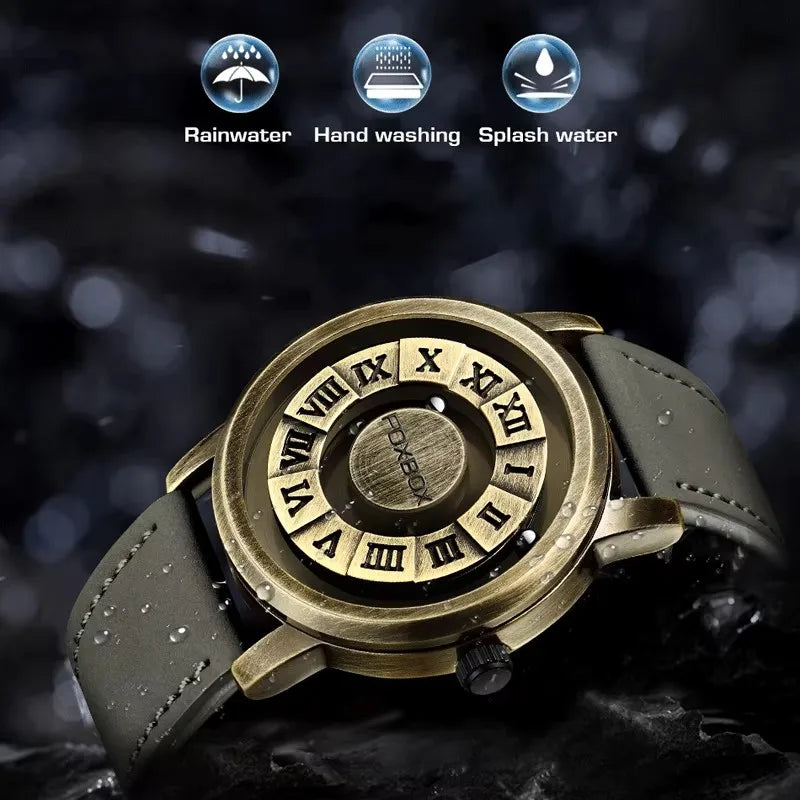 Scrolling Iron Ball Magnetic Pointer Waterproof Wristwatch