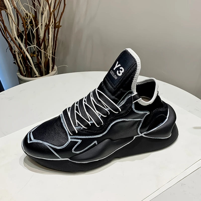 Fashion Graffiti Casual Shoes Genuine Leather