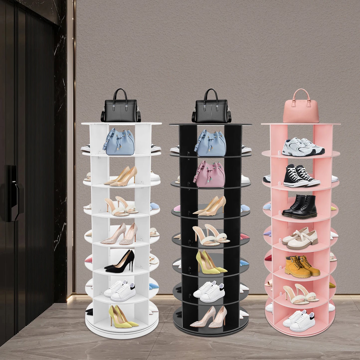 Center Hollow 360° Revolving Shoe Storage Organizer
