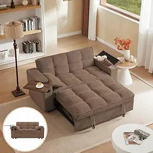 65'' Convertible Sleeper Sofa Bed with Adjustable Backrest
