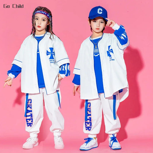 Hip Hop Fashion Baseball Jacket Cargo Pants Streetwear Clothes Set