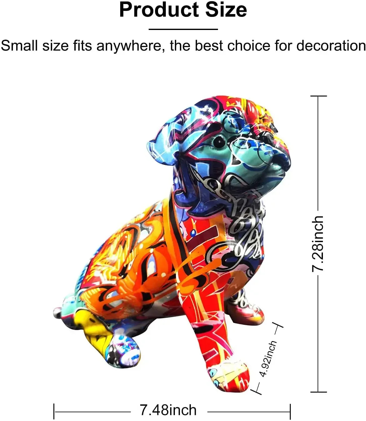 Graffiti Simple Creative Painted Pug Dog Decorations