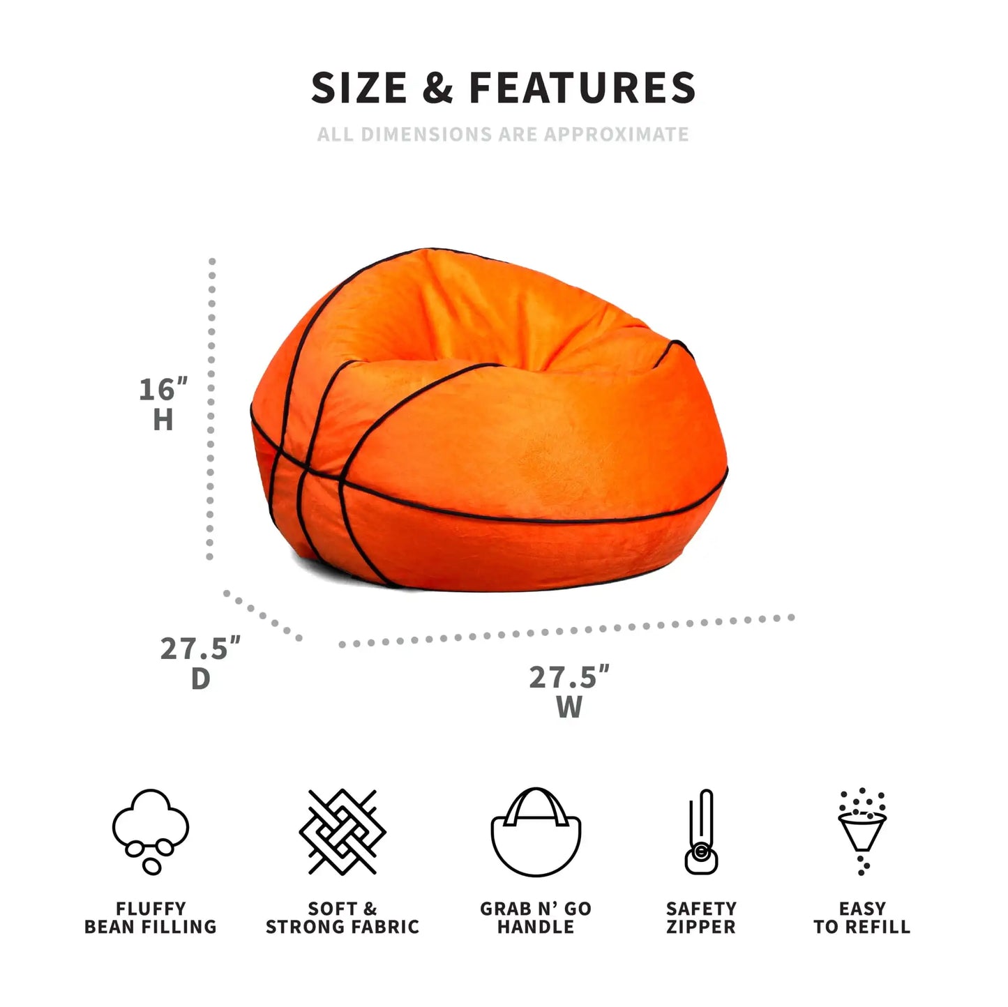 Big Joe Sports Ball Kids Bean Bag Chair