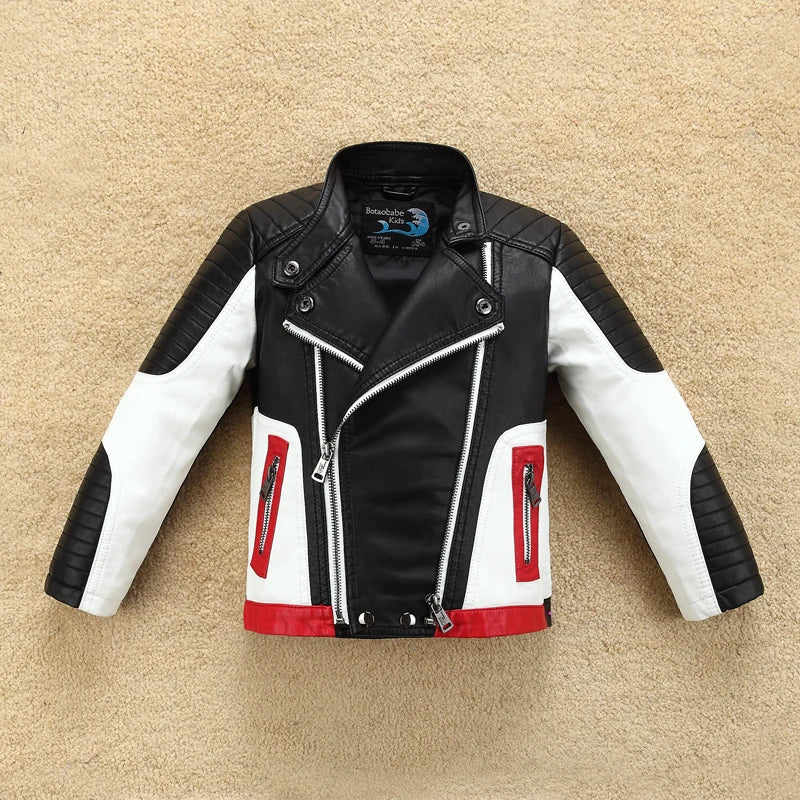 Cool Design Boys Leather Motor Jacket