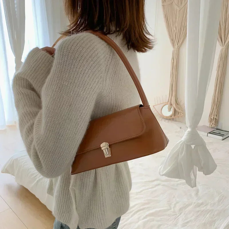 Fashion Underarm Shoulder Bag Solid Color