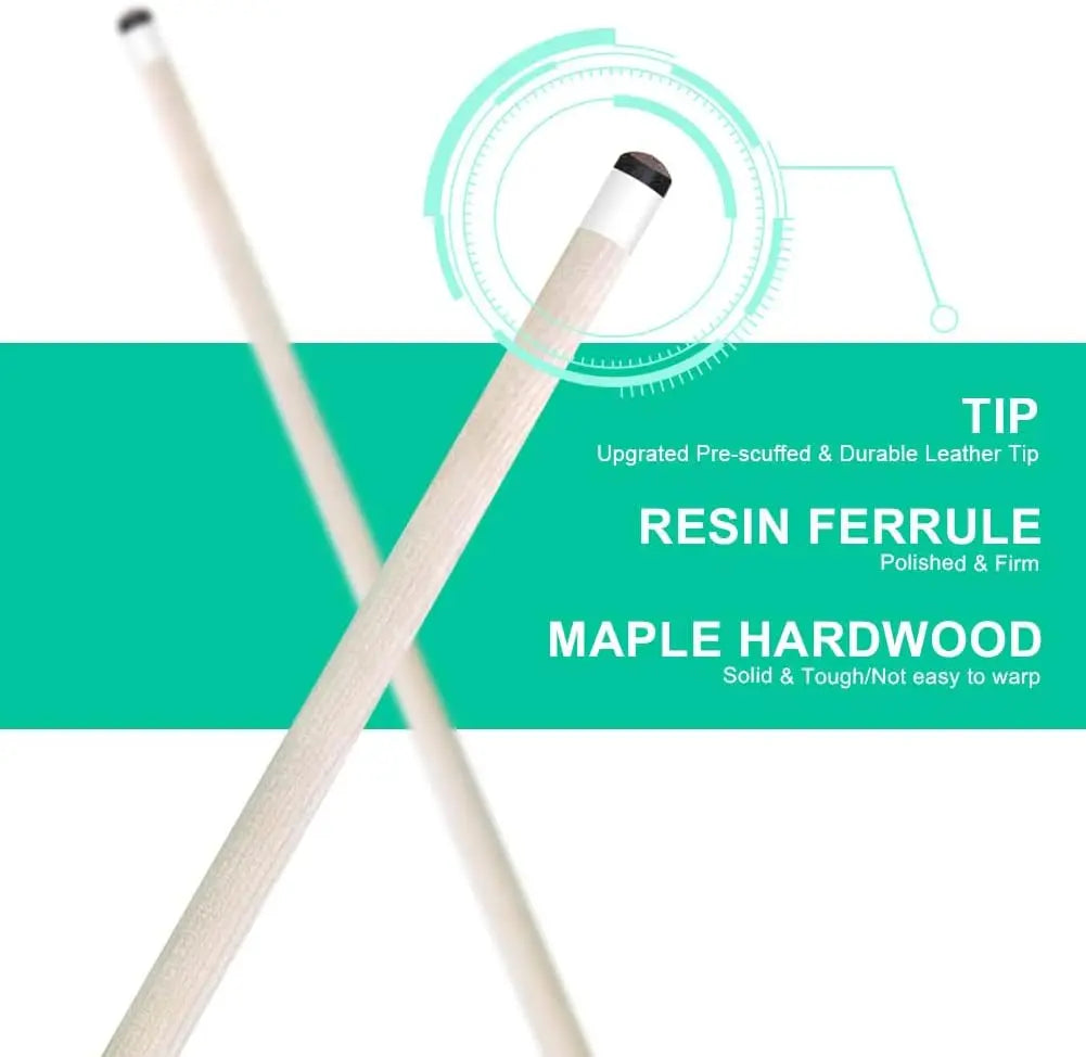 Billiard Cues 58 Inch Maple Wood Pool Sticks Set of 4