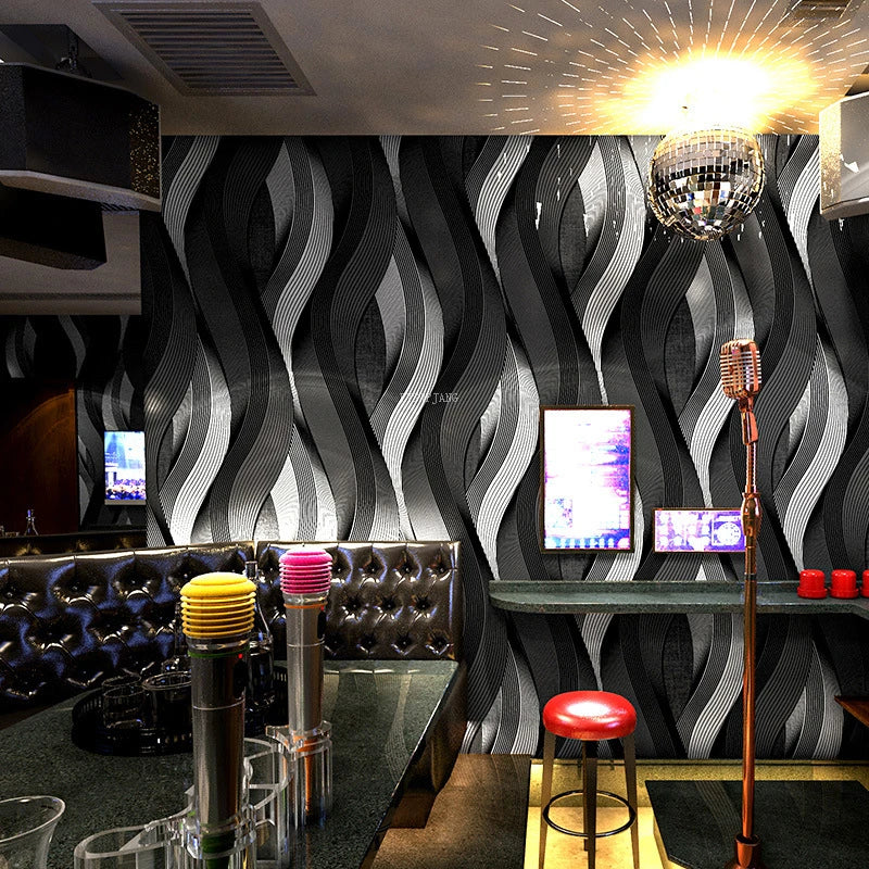 High-End Karaoke Hall 3D Reflective Wallpaper