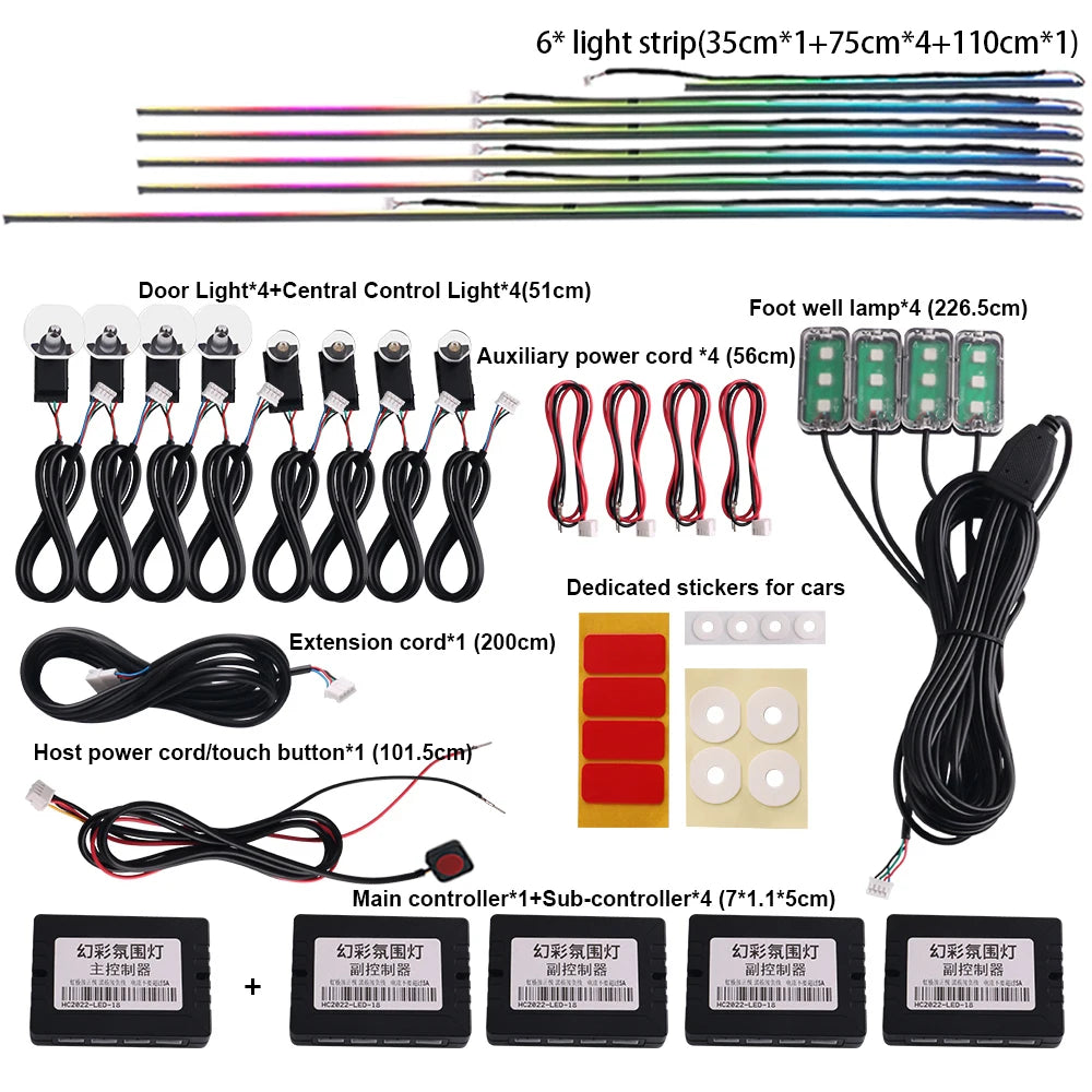 Color RGB Fiber Optic Universal Decoration Ambient Lights