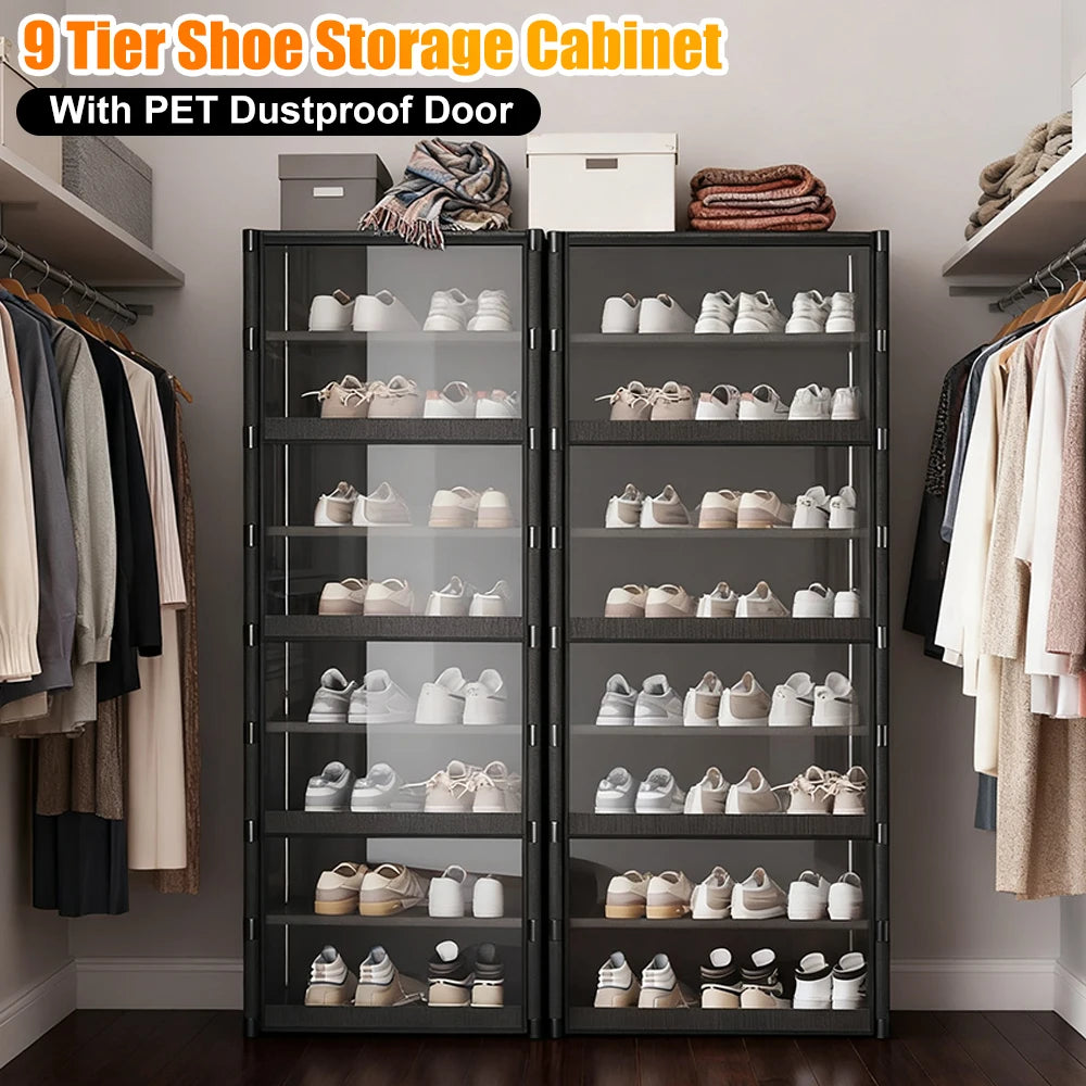9 Tier Multi-Layer Dustproof Door Shoe Organizer