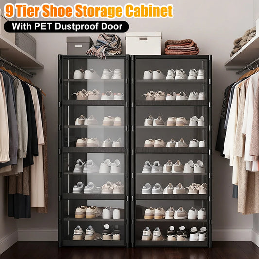 9 Tier Multi-Layer Dustproof Door Shoe Organizer