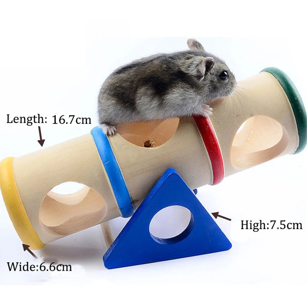 Pet Toy Wooden See-Saw Bucket for Hamsters