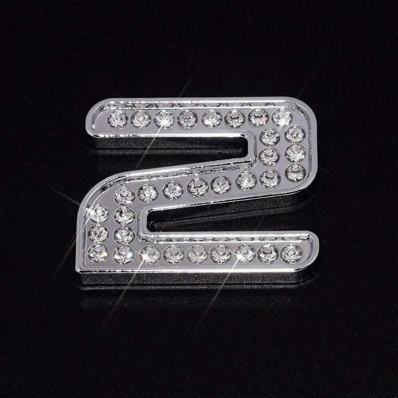 Silver Rhinestone Letters Numbers Car Stickers for Women and Girls