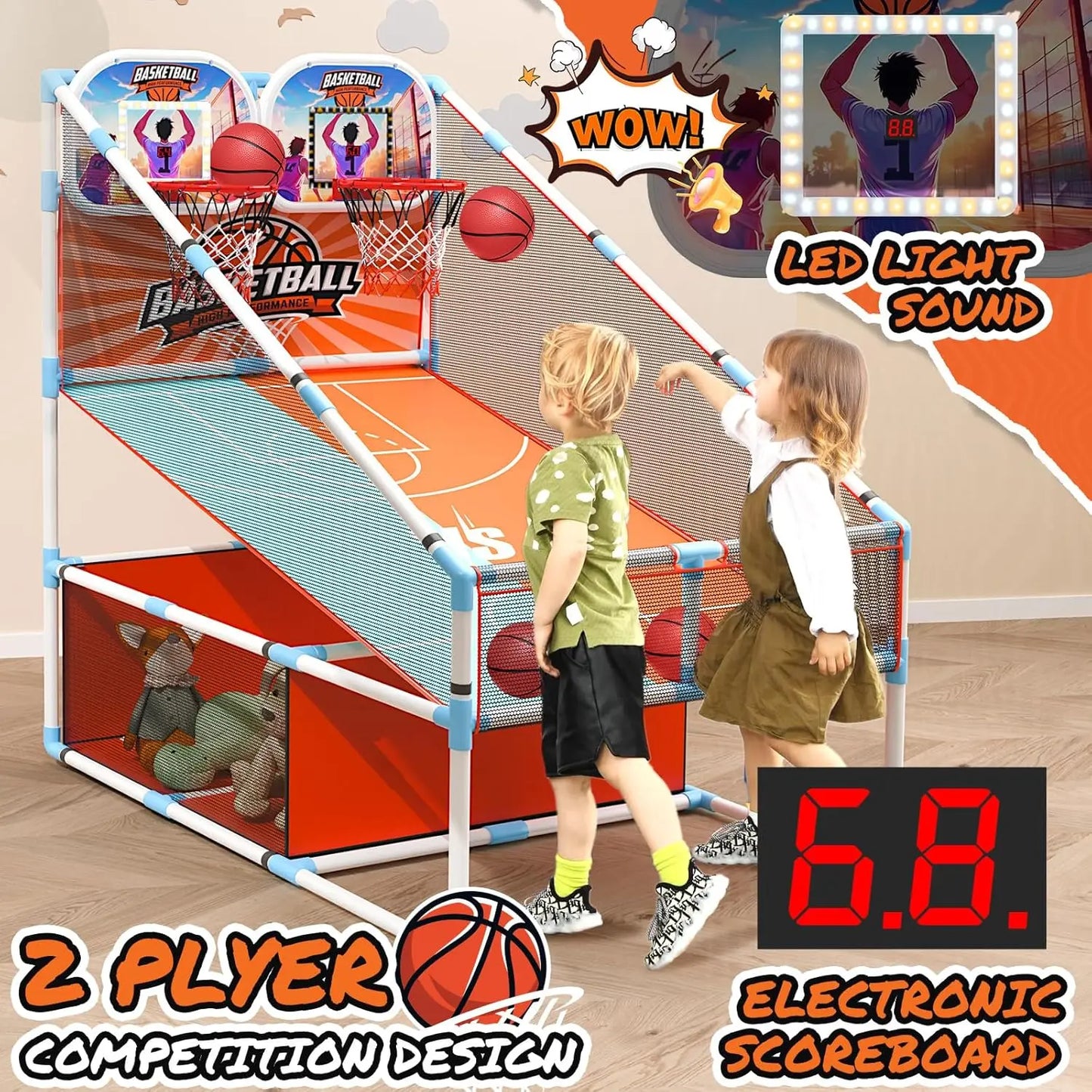 Arcade Basketball Game LED Light Electronic Scoreboard