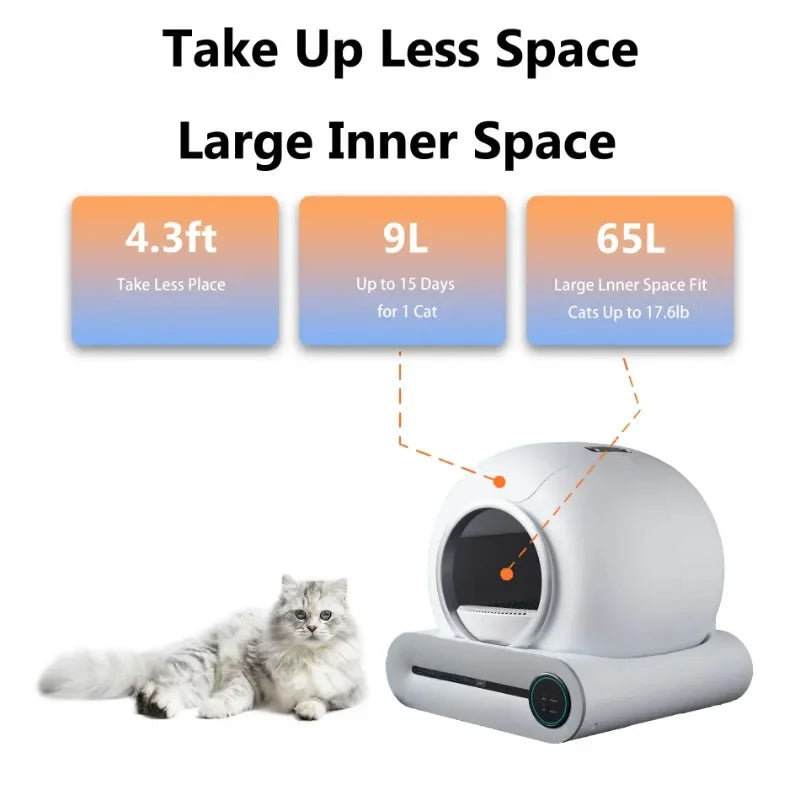 Self-cleaning Automatic Cat Toilet App Control