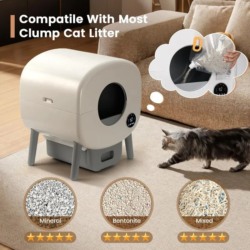 Extra Large Automatic Litter Box Self Cleaning Odor-Free