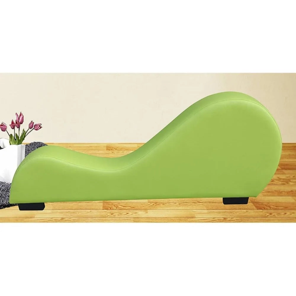 Modern Faux Leather Curved Lounge Chaise
