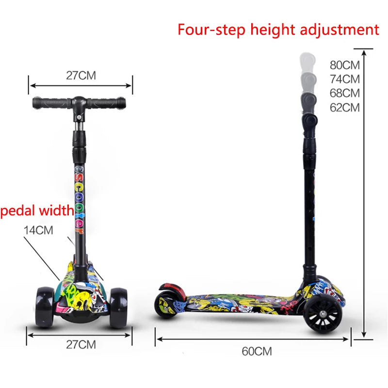 Children 3 Wheel Scooter with Flash Wheels