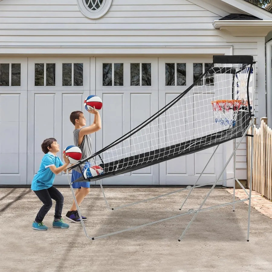 Foldable Dual Shot Basketball Arcade Game with LCD Scoreboard