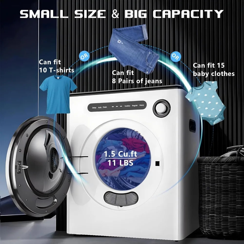 Compact Laundry Dryer,small & lightweigh, large capacity full 9 lb