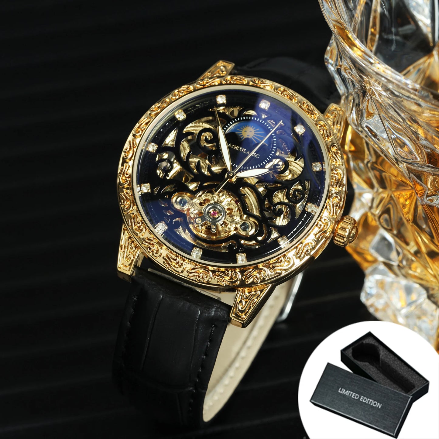 Tourbillon Skeleton Automatic Mechanical Watch