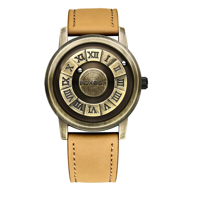Scrolling Iron Ball Magnetic Pointer Waterproof Wristwatch