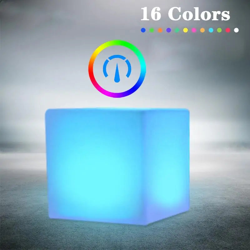 Waterproof Lawn Lamp Cube Luminous Rechargeable with Remote Control