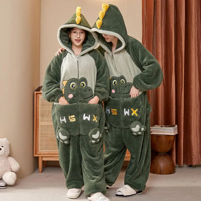 Christmas Fleece Jumpsuits Animal Pajamas