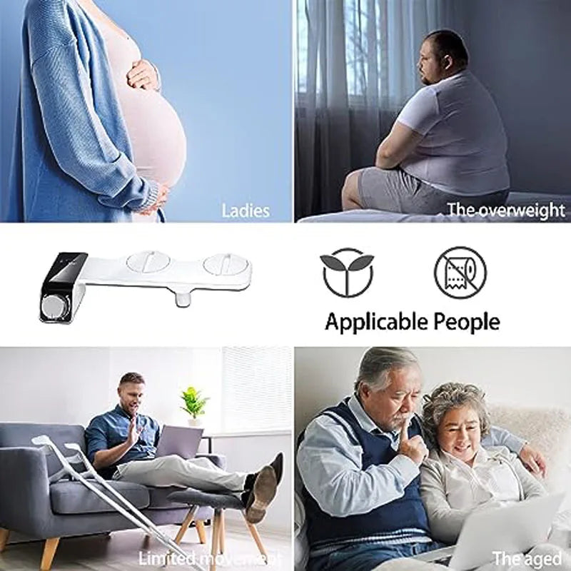 Bidet Toilet Seat Attachment Non-Electric Self-Cleaning Dual Nozzles