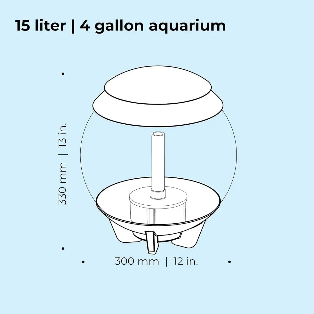 Halo 15 Acrylic 4-Gallon Aquarium with Multi-Color Remote-Controlled