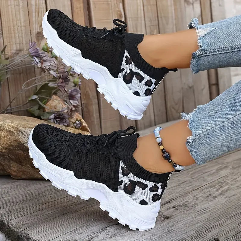 Leopard Print Sneakers Lightweight and Breathable