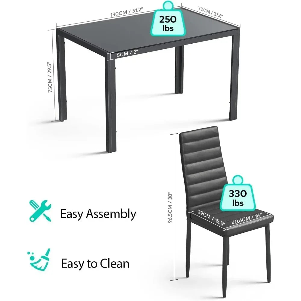 7 Piece Kitchen Table and Chairs Set for 6