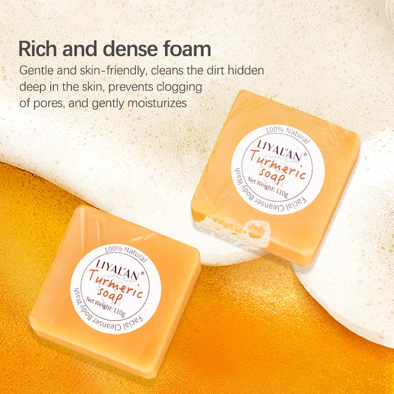 110g Turmeric Face Soap Acne Treatment Lighten Dark Spots