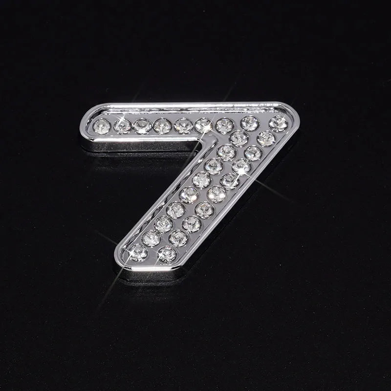 Silver Rhinestone Letters Numbers Car Stickers for Women and Girls