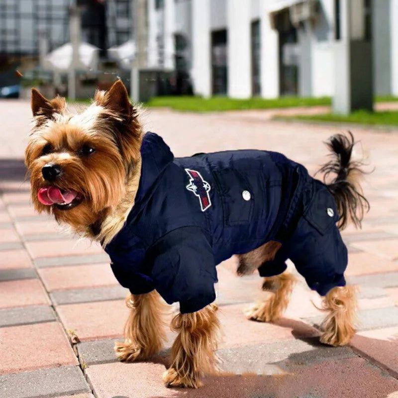 Pet Hooded Jumpsuit Autumn Winter Comfortable Windproof Fleece Dog Coat for Small Medium Dog Cats