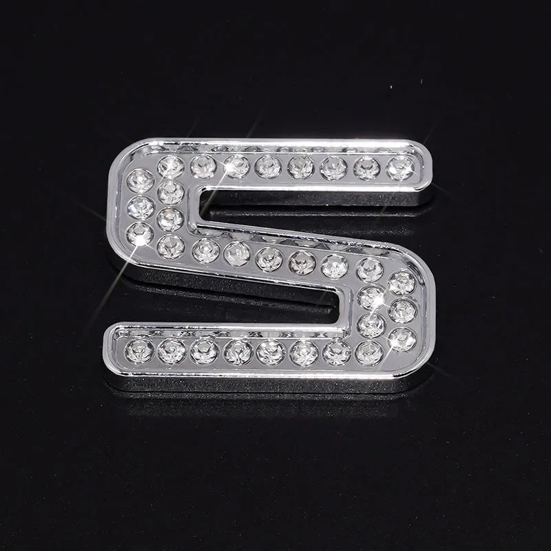 Silver Rhinestone Letters Numbers Car Stickers for Women and Girls