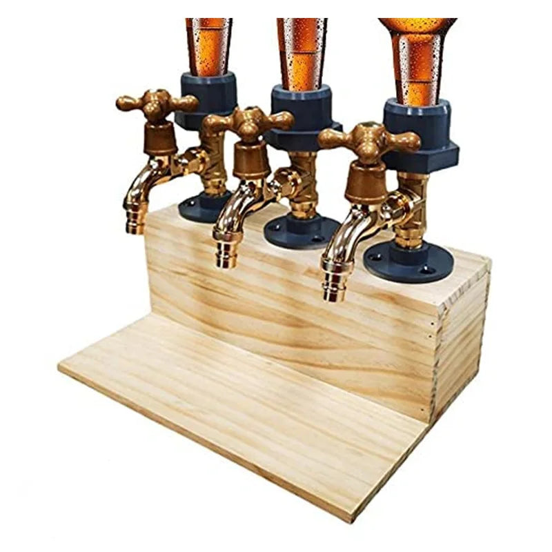 Wooden Whiskey Liquor Dispenser Faucet Shaped