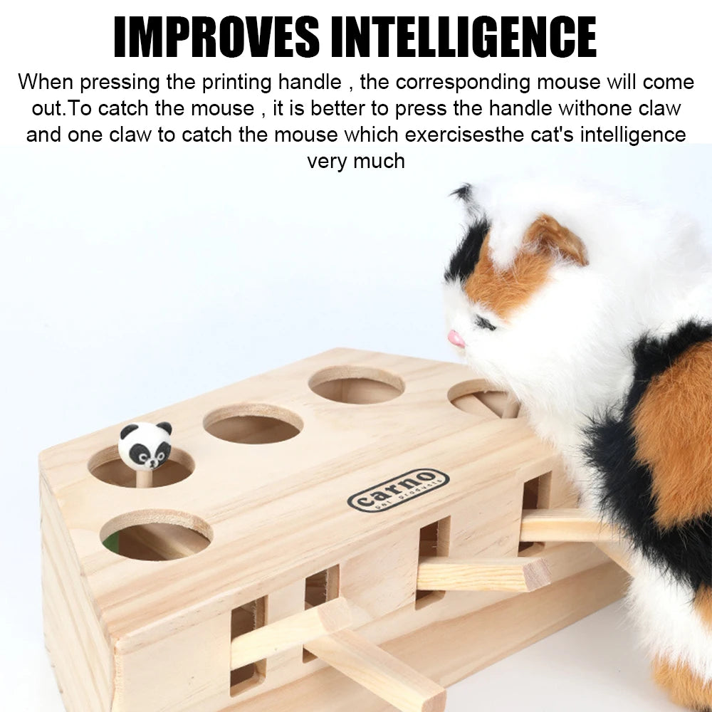 Mouse Holes Interactive Wooden Cat Hunt Toy