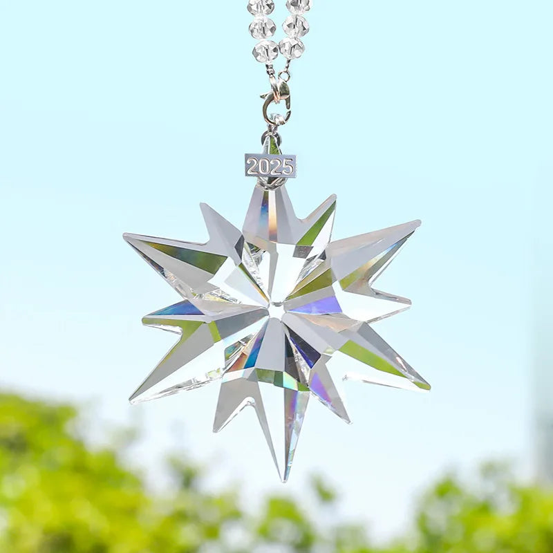 Colorful Transparent Crystal Snowflake Hanging Ornament